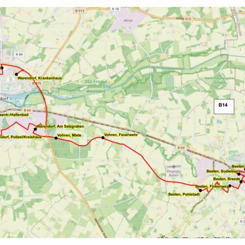 Fahrplan B14 Beelen Warendorf