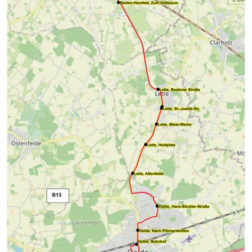Fahrplan B13 Beelen - Oelde